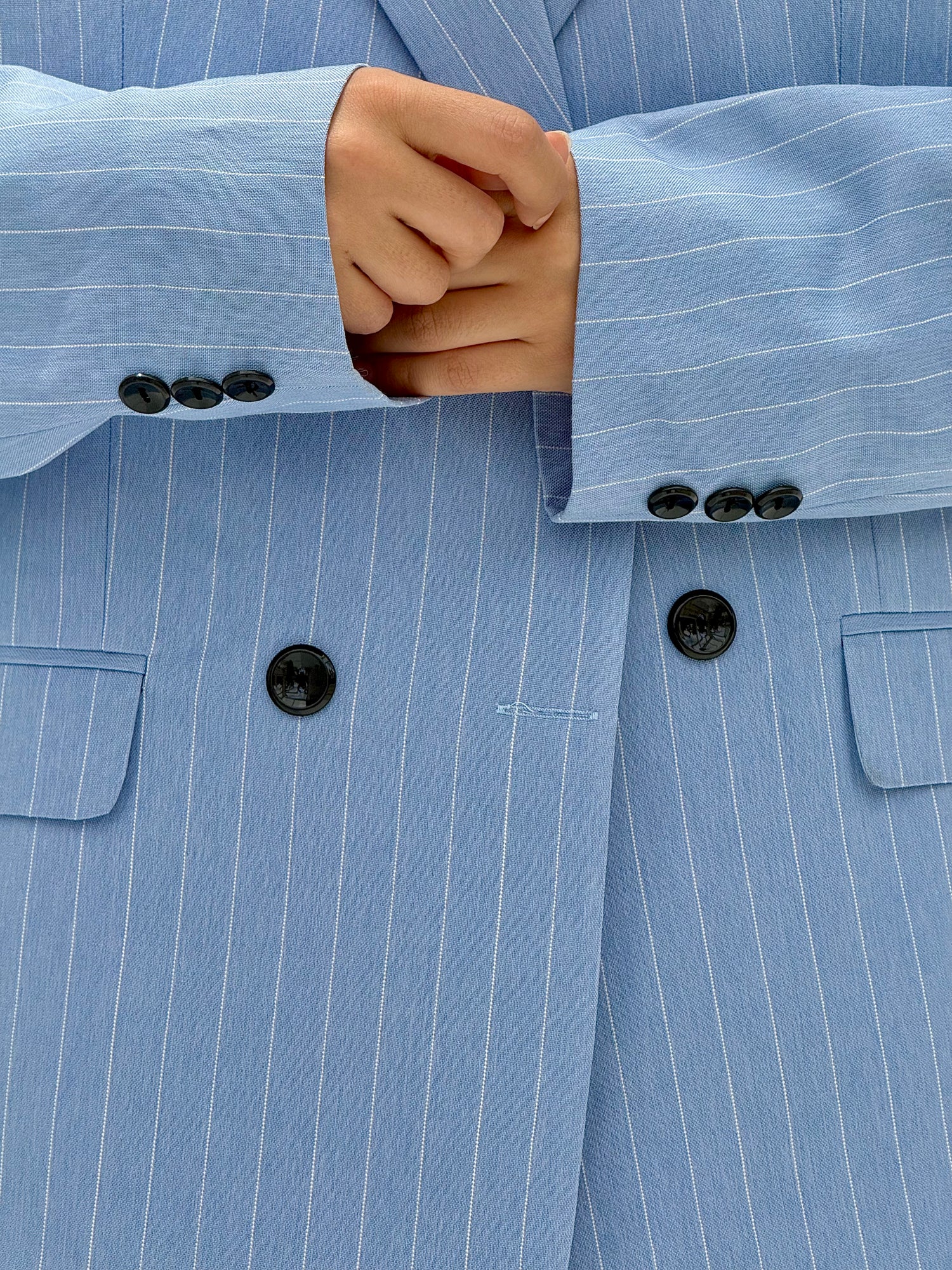 Striped Blazer – Blue Elegance
